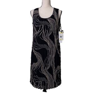 Kasper modern tribe shift dress crinkle black